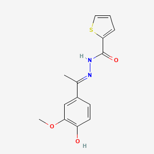 molecular formula C14H14N2O3S B11667404 N'-(1-(4-Hydroxy-3-methoxyphenyl)ethylidene)-2-thiophenecarbohydrazide 