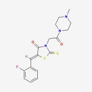 (5Z)-5-[(2-fluorophenyl)methylidene]-3-[2-(4-methylpiperazin-1-yl)-2-oxoethyl]-2-sulfanylidene-1,3-thiazolidin-4-one