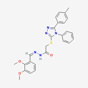 molecular formula C26H25N5O3S B11667420 N'-[(Z)-(2,3-Dimethoxyphenyl)methylidene]-2-{[5-(4-methylphenyl)-4-phenyl-4H-1,2,4-triazol-3-YL]sulfanyl}acetohydrazide 