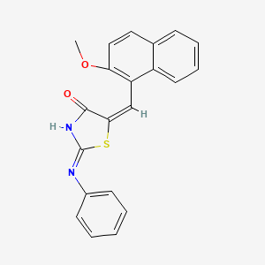 molecular formula C21H16N2O2S B11667434 (5E)-5-[(2-methoxynaphthalen-1-yl)methylidene]-2-(phenylamino)-1,3-thiazol-4(5H)-one 