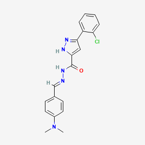 molecular formula C19H18ClN5O B11667443 3-(2-chlorophenyl)-N'-{(E)-[4-(dimethylamino)phenyl]methylidene}-1H-pyrazole-5-carbohydrazide 