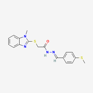 2-[(1-methyl-1H-benzimidazol-2-yl)sulfanyl]-N'-{(E)-[4-(methylsulfanyl)phenyl]methylidene}acetohydrazide