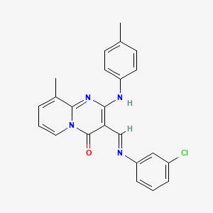 3-{[(3-Chlorophenyl)imino]methyl}-9-methyl-2-(4-toluidino)-4H-pyrido[1,2-A]pyrimidin-4-one