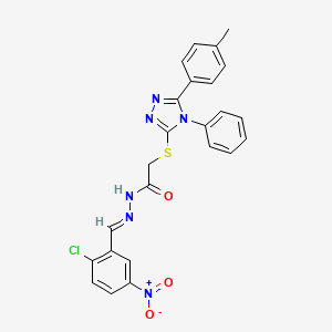 N'-[(E)-(2-chloro-5-nitrophenyl)methylidene]-2-{[5-(4-methylphenyl)-4-phenyl-4H-1,2,4-triazol-3-yl]sulfanyl}acetohydrazide