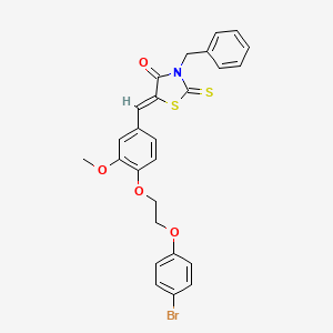 (5Z)-3-benzyl-5-{4-[2-(4-bromophenoxy)ethoxy]-3-methoxybenzylidene}-2-thioxo-1,3-thiazolidin-4-one