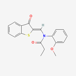 N-(2-methoxyphenyl)-N-[(Z)-(3-oxo-1-benzothiophen-2(3H)-ylidene)methyl]propanamide