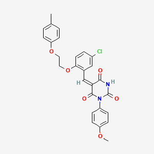 (5E)-5-{5-chloro-2-[2-(4-methylphenoxy)ethoxy]benzylidene}-1-(4-methoxyphenyl)pyrimidine-2,4,6(1H,3H,5H)-trione