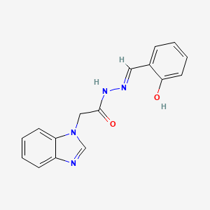 molecular formula C16H14N4O2 B11667528 2-(1H-benzimidazol-1-yl)-N'-[(E)-(2-hydroxyphenyl)methylidene]acetohydrazide 