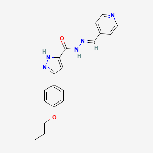 3-(4-propoxyphenyl)-N'-[(E)-4-pyridinylmethylidene]-1H-pyrazole-5-carbohydrazide