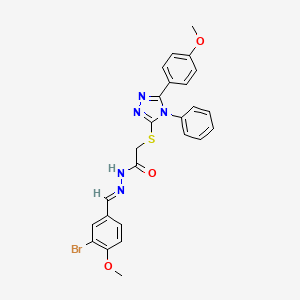 N'-[(E)-(3-bromo-4-methoxyphenyl)methylidene]-2-{[5-(4-methoxyphenyl)-4-phenyl-4H-1,2,4-triazol-3-yl]sulfanyl}acetohydrazide