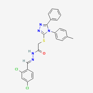 molecular formula C24H19Cl2N5OS B11667544 N'-[(E)-(2,4-dichlorophenyl)methylidene]-2-{[4-(4-methylphenyl)-5-phenyl-4H-1,2,4-triazol-3-yl]sulfanyl}acetohydrazide 