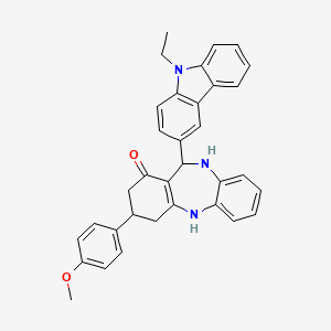 11-(9-ethyl-9H-carbazol-3-yl)-3-(4-methoxyphenyl)-2,3,4,5,10,11-hexahydro-1H-dibenzo[b,e][1,4]diazepin-1-one