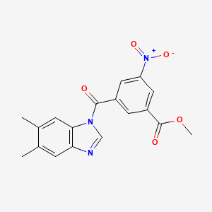 molecular formula C18H15N3O5 B11667559 methyl 3-[(5,6-dimethyl-1H-benzimidazol-1-yl)carbonyl]-5-nitrobenzoate 