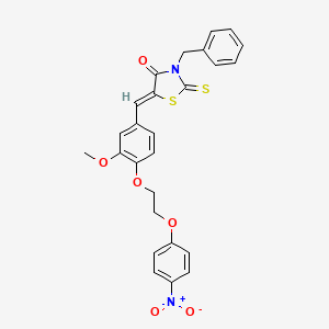 (5Z)-3-benzyl-5-{3-methoxy-4-[2-(4-nitrophenoxy)ethoxy]benzylidene}-2-thioxo-1,3-thiazolidin-4-one