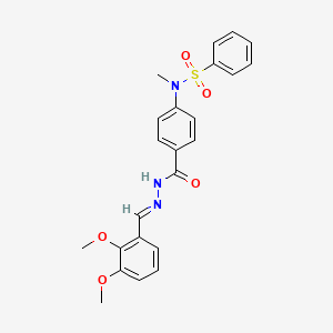 molecular formula C23H23N3O5S B11667561 N-(4-{[(2E)-2-(2,3-dimethoxybenzylidene)hydrazino]carbonyl}phenyl)-N-methylbenzenesulfonamide 