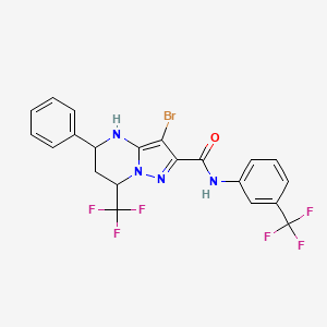 3-bromo-5-phenyl-7-(trifluoromethyl)-N-[3-(trifluoromethyl)phenyl]-4,5,6,7-tetrahydropyrazolo[1,5-a]pyrimidine-2-carboxamide