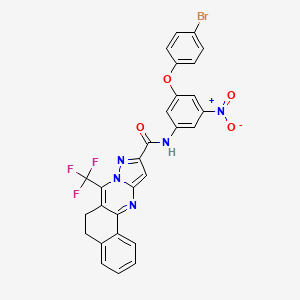 N-[3-(4-bromophenoxy)-5-nitrophenyl]-7-(trifluoromethyl)-5,6-dihydrobenzo[h]pyrazolo[5,1-b]quinazoline-10-carboxamide