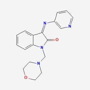 molecular formula C18H18N4O2 B11667581 (3Z)-1-(morpholin-4-ylmethyl)-3-(pyridin-3-ylimino)-1,3-dihydro-2H-indol-2-one 