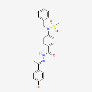 molecular formula C23H22BrN3O3S B11667594 N-benzyl-N-[4-({(2E)-2-[1-(4-bromophenyl)ethylidene]hydrazinyl}carbonyl)phenyl]methanesulfonamide 