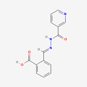 2-{(E)-[2-(pyridin-3-ylcarbonyl)hydrazinylidene]methyl}benzoic acid