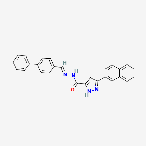 N'-[(E)-[1,1'-biphenyl]-4-ylmethylidene]-3-(2-naphthyl)-1H-pyrazole-5-carbohydrazide