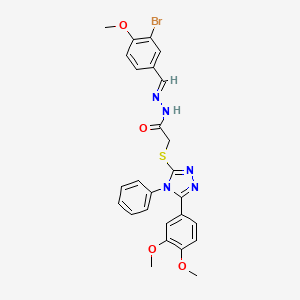 N'-[(E)-(3-bromo-4-methoxyphenyl)methylidene]-2-{[5-(3,4-dimethoxyphenyl)-4-phenyl-4H-1,2,4-triazol-3-yl]thio}acetohydrazide