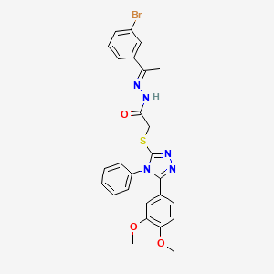 N'-[(1E)-1-(3-bromophenyl)ethylidene]-2-{[5-(3,4-dimethoxyphenyl)-4-phenyl-4H-1,2,4-triazol-3-yl]sulfanyl}acetohydrazide