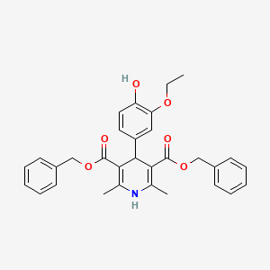 Dibenzyl 4-(3-ethoxy-4-hydroxyphenyl)-2,6-dimethyl-1,4-dihydropyridine-3,5-dicarboxylate