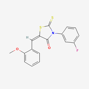 molecular formula C17H12FNO2S2 B11667697 (5E)-3-(3-fluorophenyl)-5-(2-methoxybenzylidene)-2-thioxo-1,3-thiazolidin-4-one 