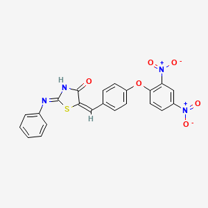 (5E)-2-anilino-5-[[4-(2,4-dinitrophenoxy)phenyl]methylidene]-1,3-thiazol-4-one