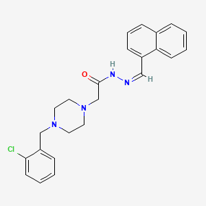 molecular formula C24H25ClN4O B11667730 2-{4-[(2-Chlorophenyl)methyl]piperazin-1-YL}-N'-[(Z)-(naphthalen-1-YL)methylidene]acetohydrazide 