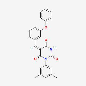 (5E)-1-(3,5-dimethylphenyl)-5-(3-phenoxybenzylidene)pyrimidine-2,4,6(1H,3H,5H)-trione