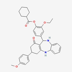 2-ethoxy-4-[3-(4-methoxyphenyl)-1-oxo-2,3,4,5,10,11-hexahydro-1H-dibenzo[b,e][1,4]diazepin-11-yl]phenyl cyclohexanecarboxylate