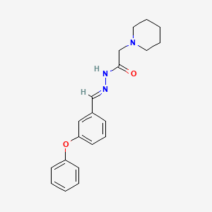 molecular formula C20H23N3O2 B11667869 N'-[(E)-(3-phenoxyphenyl)methylidene]-2-(piperidin-1-yl)acetohydrazide 