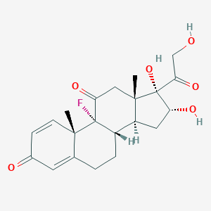 molecular formula C21H25FO6 B116679 (8S,9R,10S,13S,14S,16R,17S)-9-氟-16,17-二羟基-17-(2-羟基乙酰)-10,13-二甲基-7,8,12,14,15,16-六氢-6H-环戊[a]菲并蒽-3,11-二酮 CAS No. 3107-69-5