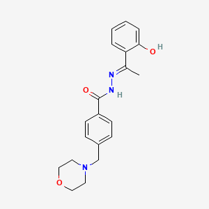 molecular formula C20H23N3O3 B11667910 N'-[(1E)-1-(2-hydroxyphenyl)ethylidene]-4-(morpholin-4-ylmethyl)benzohydrazide 