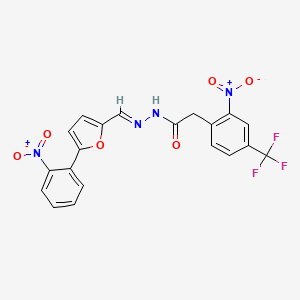 N'-{(E)-[5-(2-nitrophenyl)furan-2-yl]methylidene}-2-[2-nitro-4-(trifluoromethyl)phenyl]acetohydrazide