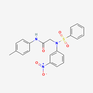 N-(4-Methylphenyl)-2-[N-(3-nitrophenyl)benzenesulfonamido]acetamide