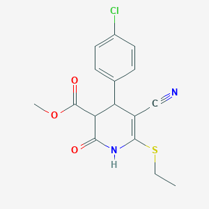 Methyl 4-(4-chlorophenyl)-5-cyano-6-(ethylsulfanyl)-2-oxo-1,2,3,4-tetrahydropyridine-3-carboxylate