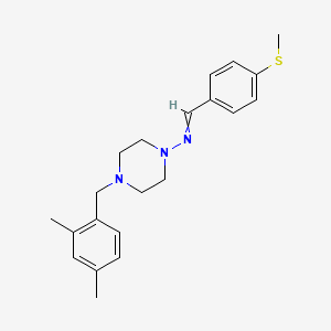 molecular formula C21H27N3S B11667992 4-(2,4-dimethylbenzyl)-N-[4-(methylsulfanyl)benzylidene]piperazin-1-amine 