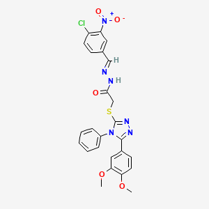 N'-[(E)-(4-chloro-3-nitrophenyl)methylidene]-2-{[5-(3,4-dimethoxyphenyl)-4-phenyl-4H-1,2,4-triazol-3-yl]sulfanyl}acetohydrazide