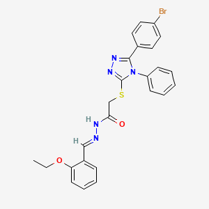 2-{[5-(4-bromophenyl)-4-phenyl-4H-1,2,4-triazol-3-yl]sulfanyl}-N'-[(E)-(2-ethoxyphenyl)methylidene]acetohydrazide