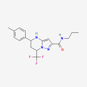 molecular formula C18H21F3N4O B11668017 5-(4-methylphenyl)-N-propyl-7-(trifluoromethyl)-4,5,6,7-tetrahydropyrazolo[1,5-a]pyrimidine-2-carboxamide 