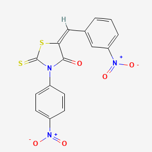 molecular formula C16H9N3O5S2 B11668036 (5E)-5-(3-nitrobenzylidene)-3-(4-nitrophenyl)-2-thioxo-1,3-thiazolidin-4-one 