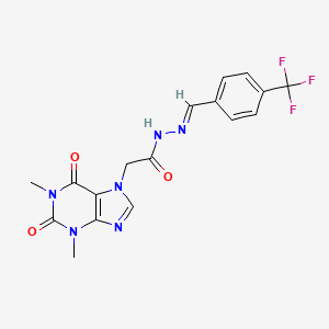 2-(1,3-dimethyl-2,6-dioxo-1,2,3,6-tetrahydro-7H-purin-7-yl)-N'-{(E)-[4-(trifluoromethyl)phenyl]methylidene}acetohydrazide