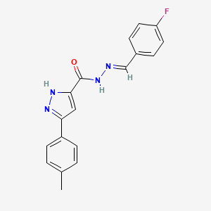 N'-[(E)-(4-fluorophenyl)methylidene]-3-(4-methylphenyl)-1H-pyrazole-5-carbohydrazide