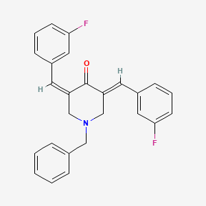 molecular formula C26H21F2NO B11668093 (3Z,5E)-1-benzyl-3,5-bis[(3-fluorophenyl)methylidene]piperidin-4-one 