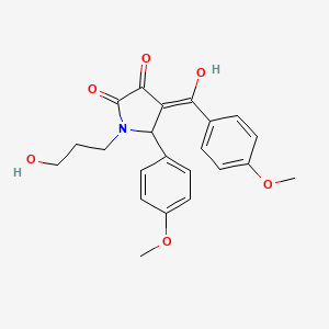 3-hydroxy-1-(3-hydroxypropyl)-5-(4-methoxyphenyl)-4-[(4-methoxyphenyl)carbonyl]-1,5-dihydro-2H-pyrrol-2-one