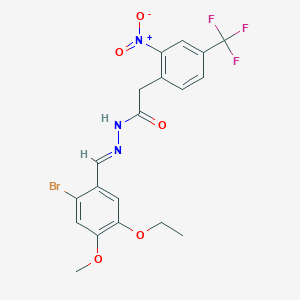 N'-[(E)-(2-bromo-5-ethoxy-4-methoxyphenyl)methylidene]-2-[2-nitro-4-(trifluoromethyl)phenyl]acetohydrazide