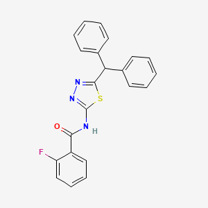 molecular formula C22H16FN3OS B11668111 N-[5-(diphenylmethyl)-1,3,4-thiadiazol-2-yl]-2-fluorobenzamide 